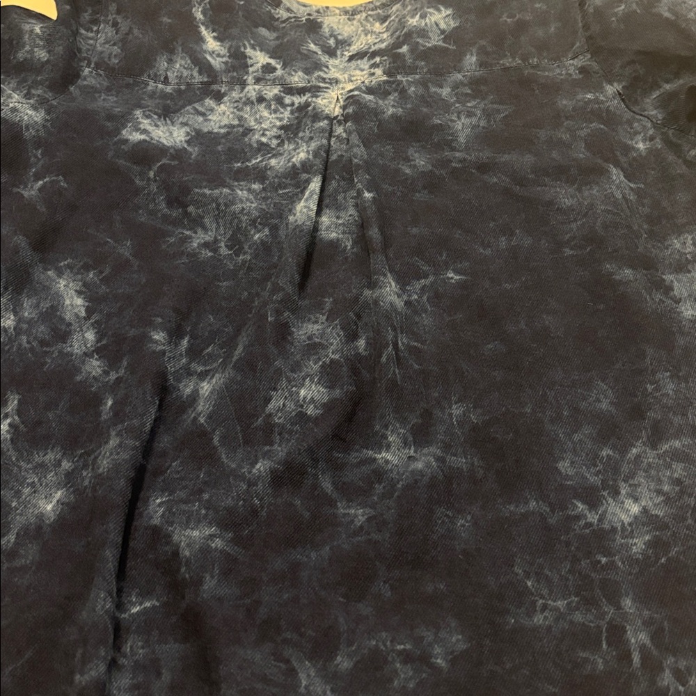 PureJill blue tie dye 100% organic cotton tunic top SZ L oversized casual boho - Picture 12 of 12